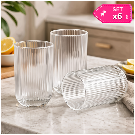 Set x6 Vasos de vidrio 390ml