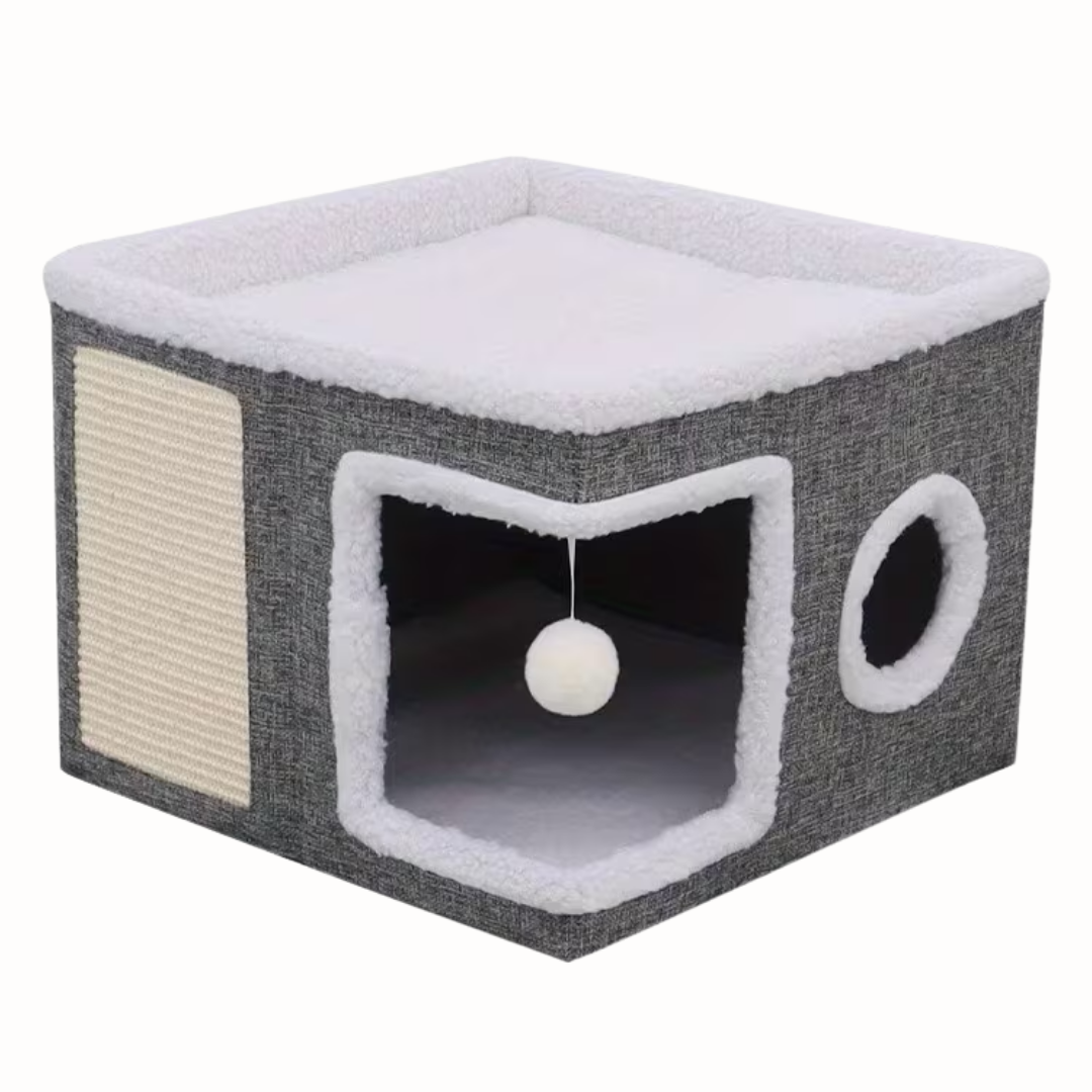 Casa de Gato con Pompom 39 x 39 x 32 cm