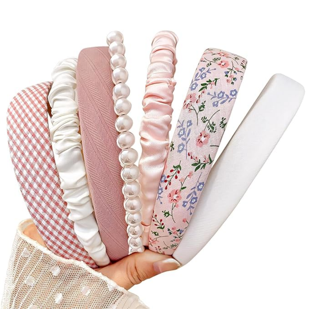 Set x7 Vinchas Mujer Tonos Rosa