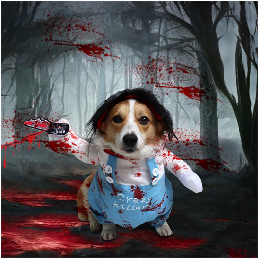 Disfraz para Perro Crazy Killer Halloween