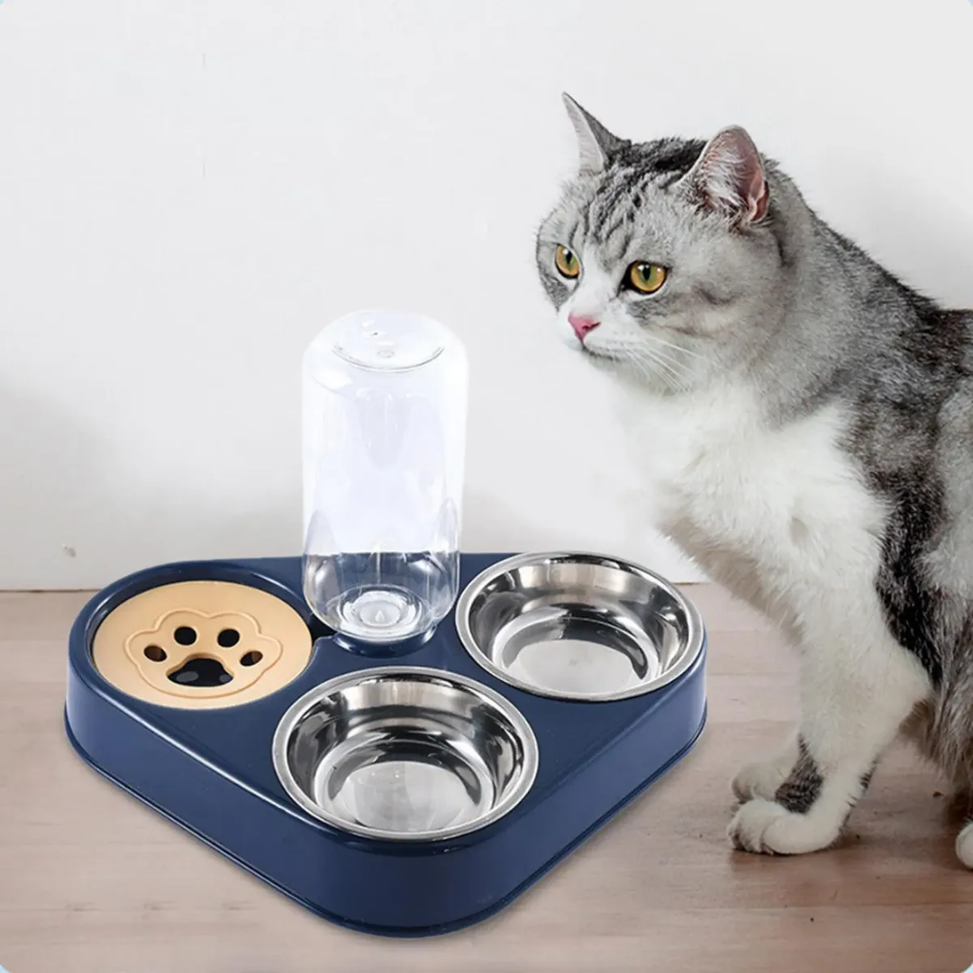 Comedero de Mascotas 3 en 1 con Dispensador