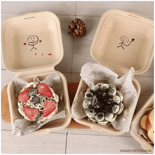 Pack x50 Contenedores Biodegradables para Hamburguesas y Postres