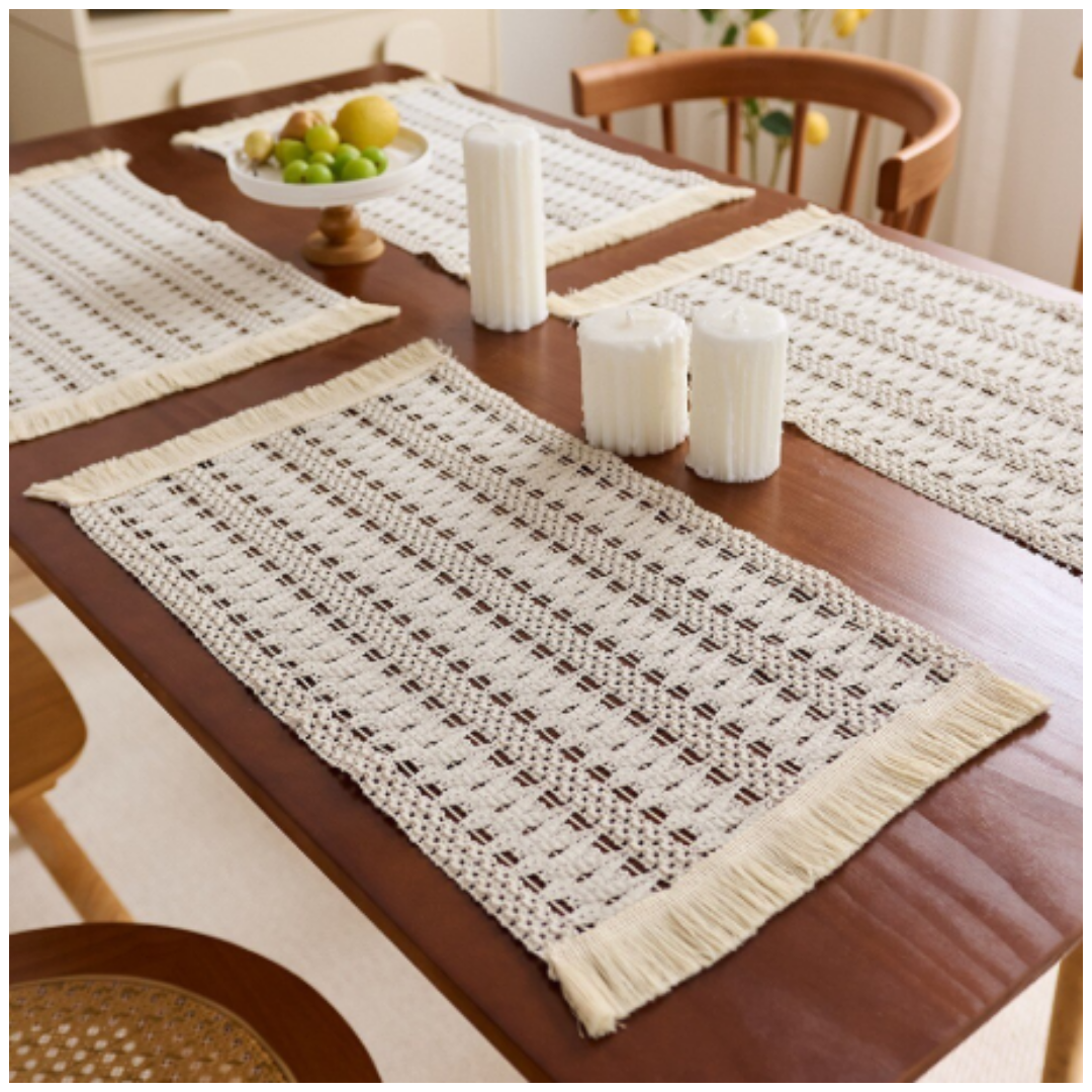 Set x6 Individuales Boho Tejido Multicolor
