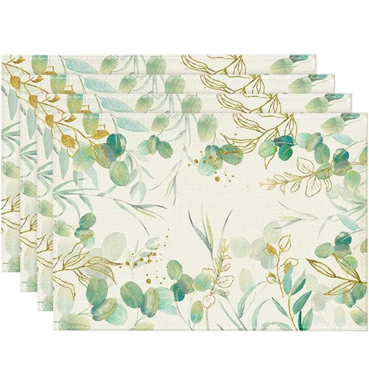 Set x4 Individuales Diseño Hojas