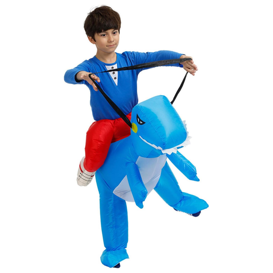 Disfraz Inflable Dinosaurio Infantil Azul