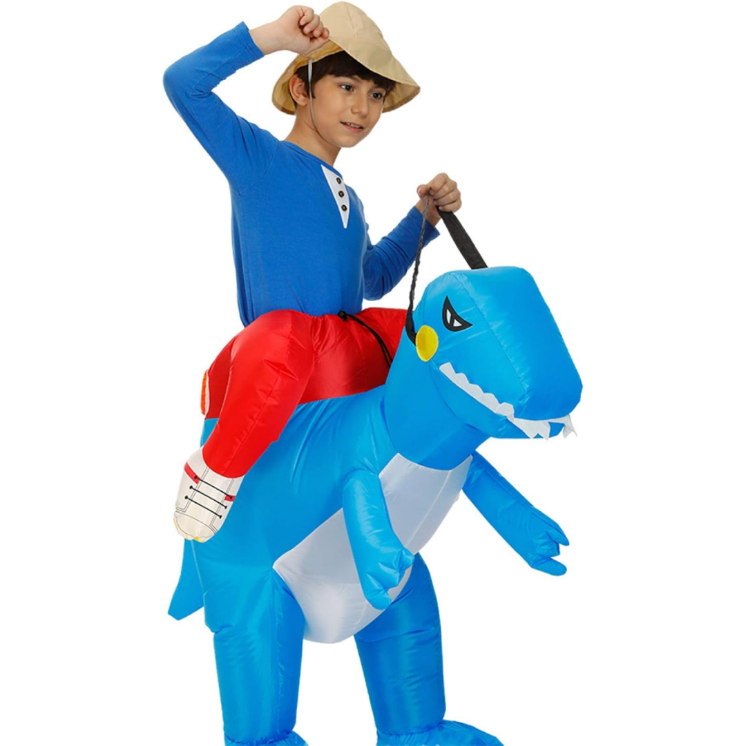 Disfraz Inflable Dinosaurio Infantil Azul
