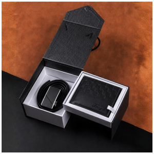 SET DE REGALO BILLETERA Y CORREA - NEGRO
