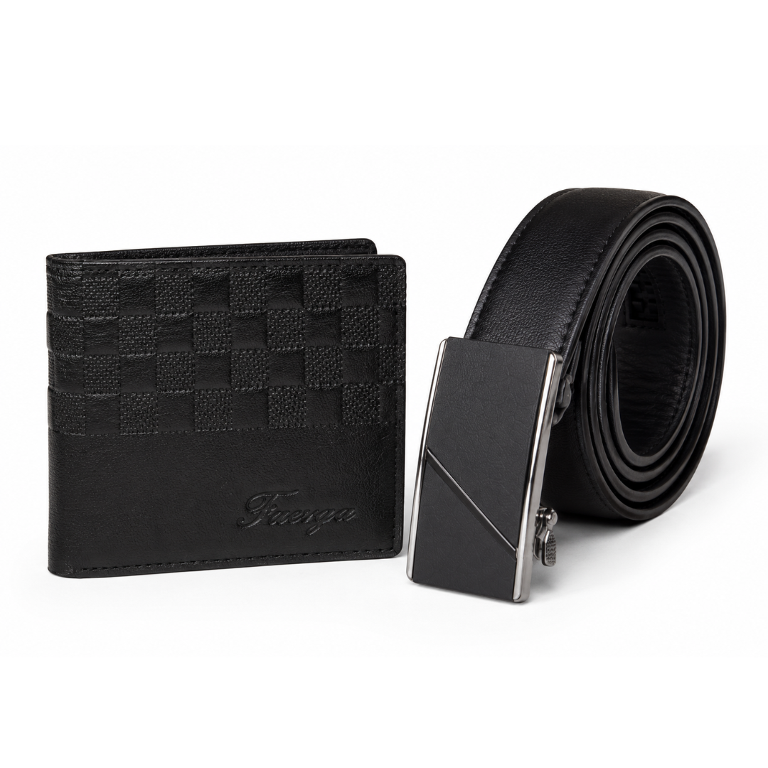 SET DE REGALO BILLETERA Y CORREA - NEGRO