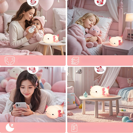 Lámpara de Mesa Ajolote Kawaii