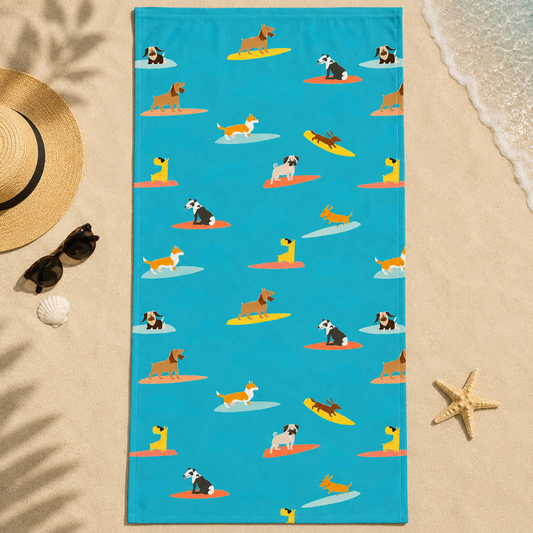 Toalla de Playa con Diseño Perritos