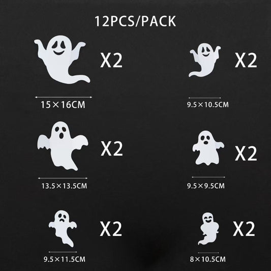 Set de 12 Piezas Decoracion Fantasma 3D
