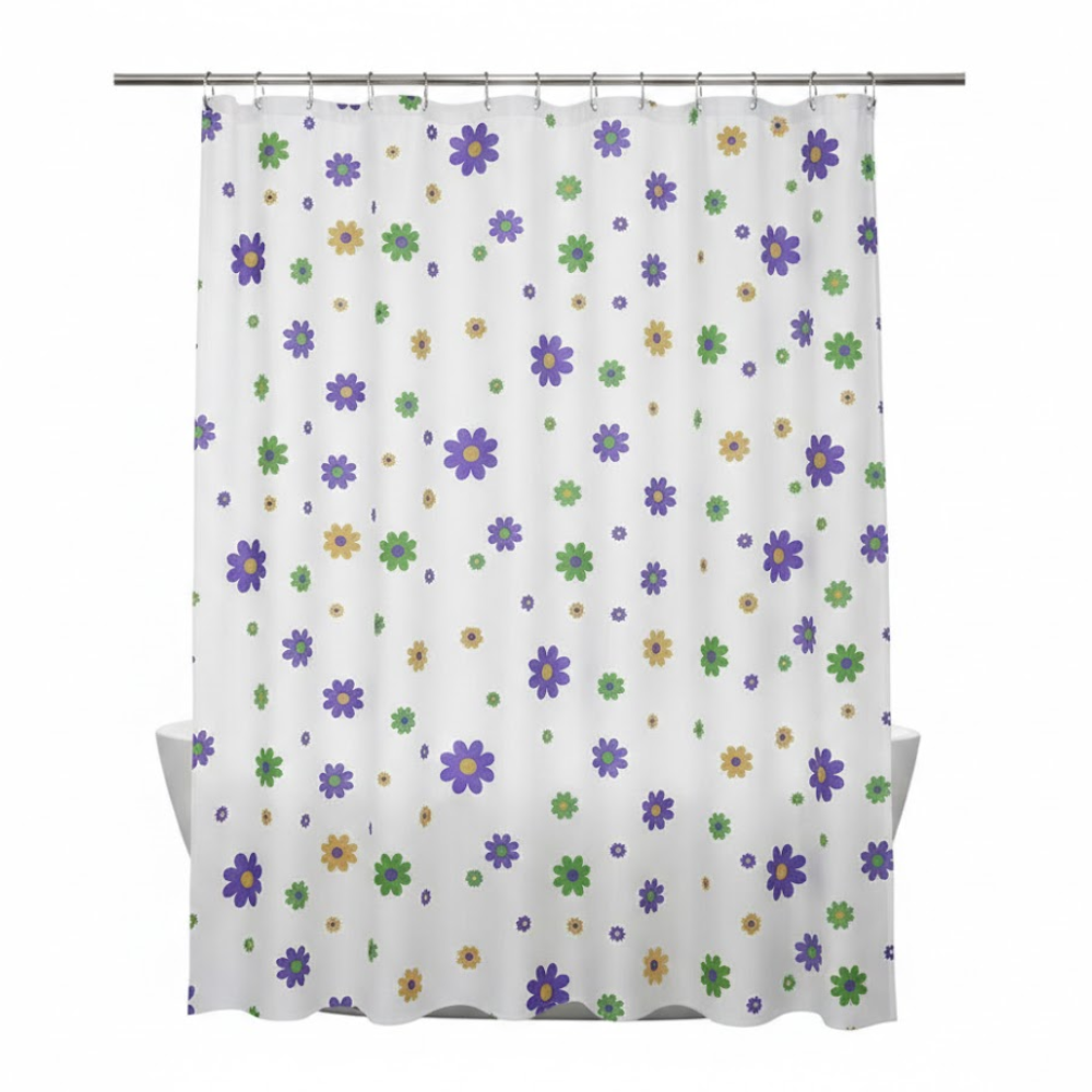 Cortina De Baño 180*180Cm Flores