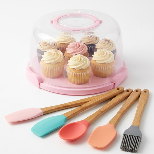 Set de Repostería + Porta Cupcakes Redondo Grande