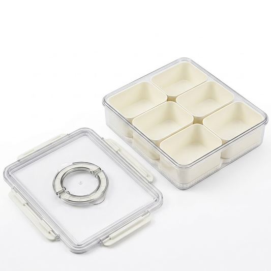 Contenedor de Alimentos con Tapa y 6 Divisiones