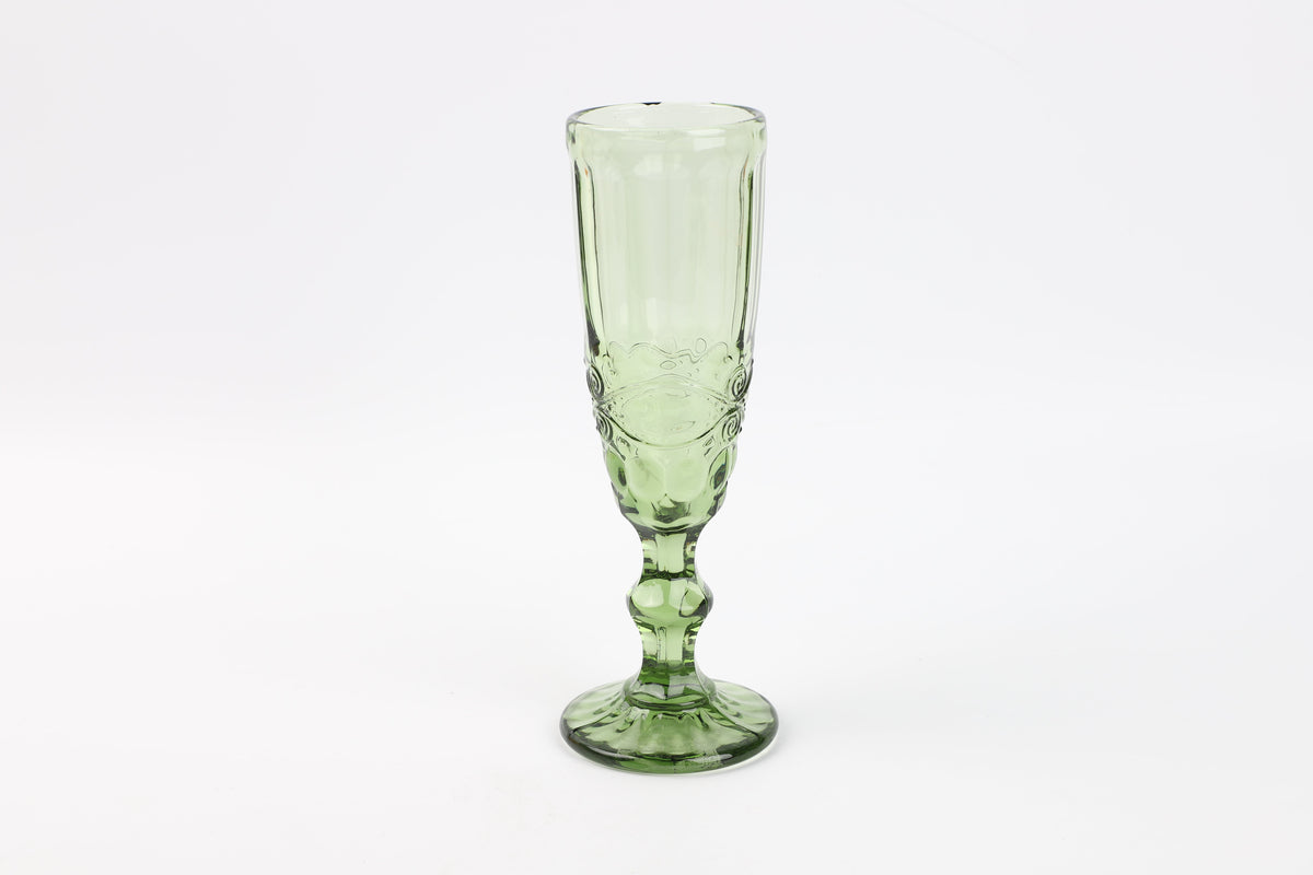 Set X6 Copas rayas largo 160ml - Verde
