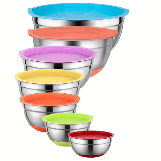 Set de 7 Bowls de Acero Inoxidable con Tapa