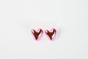 Aretes corazón - Rosa