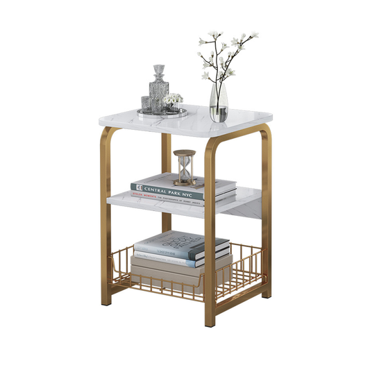 Mesa Auxiliar Con Base Dorado