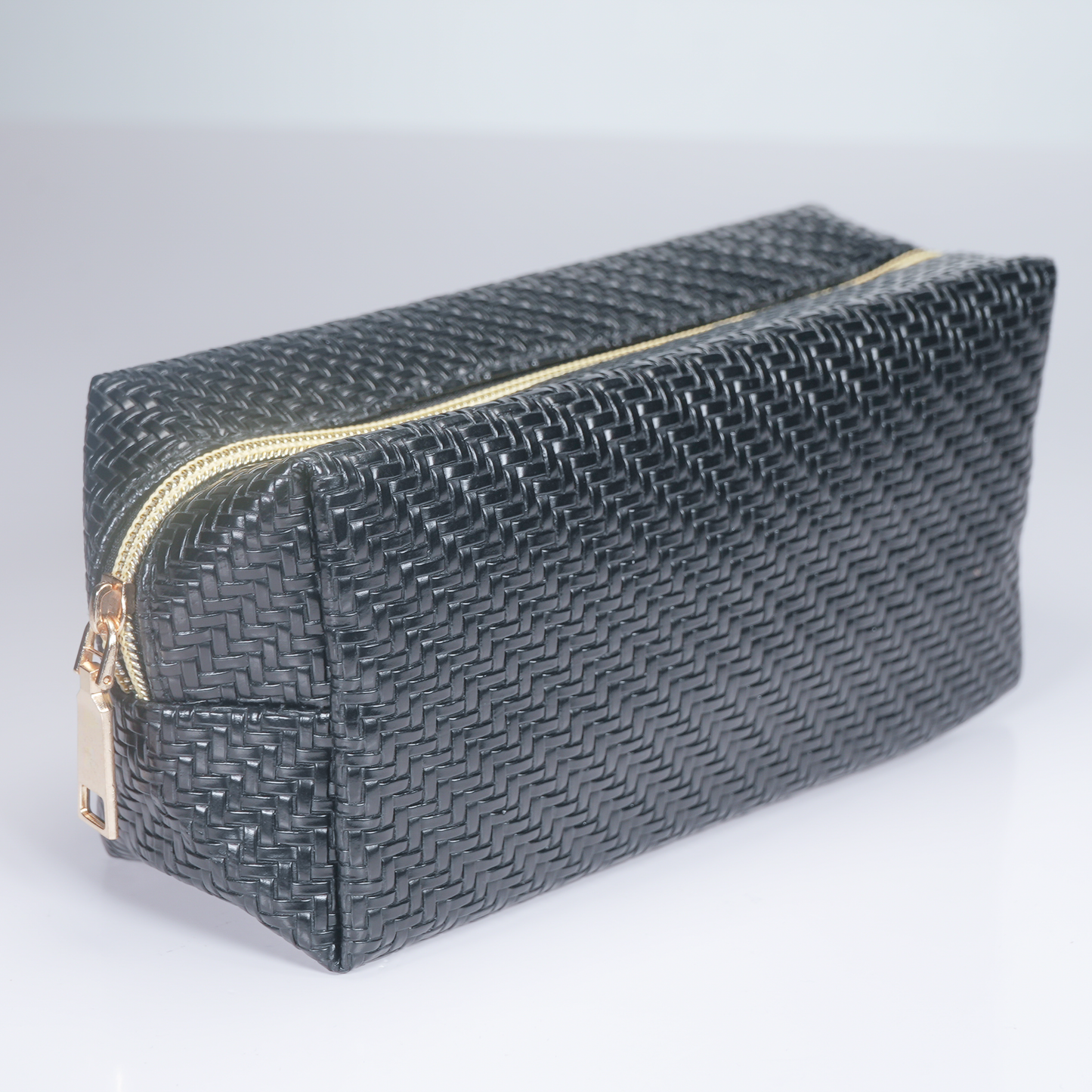 Neceser Trenzado Rectangular Negro