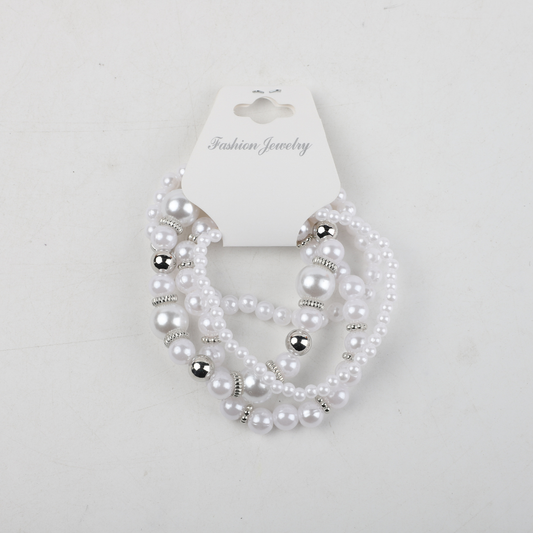 Set De 4 Pulseras Blancas