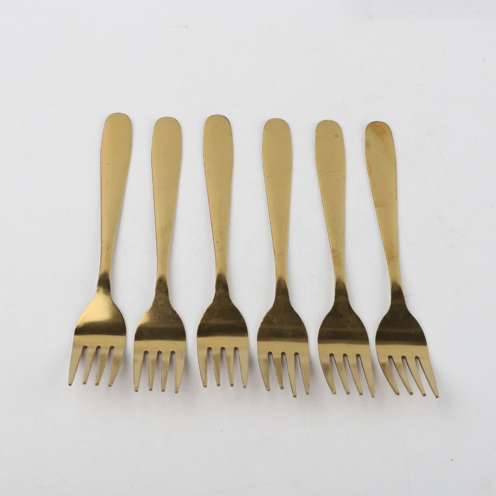 Set De 6 Tenedores Dorados