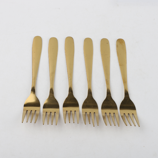 Set De 6 Tenedores Dorados