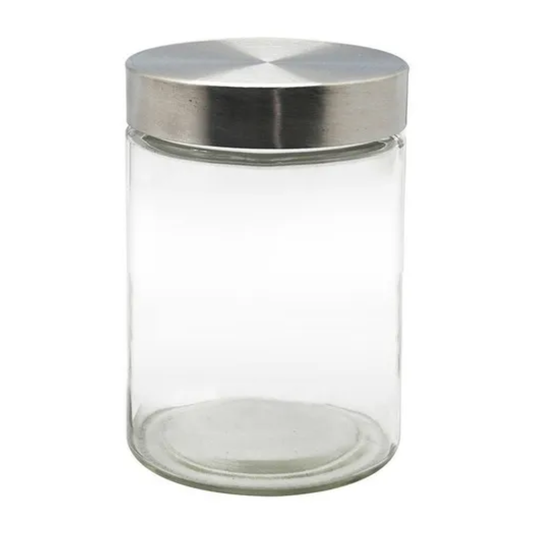 Frasco de Vidrio Tapa Cromada