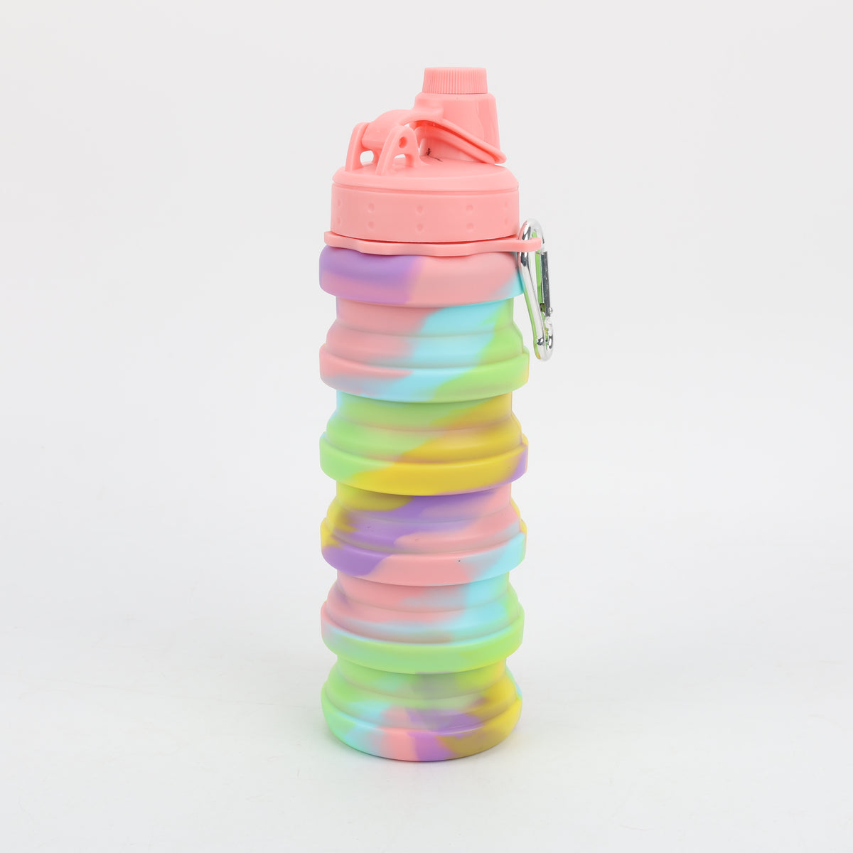 BOTELLA PLEGABLE DE SILICONA PASTEL MULTICOLOR