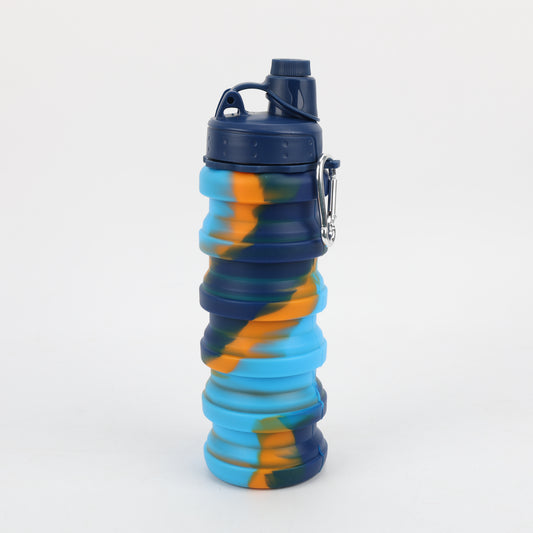 BOTELLA PLEGABLE DE SILICONA AZUL