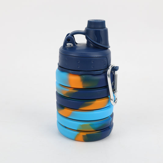 BOTELLA PLEGABLE DE SILICONA AZUL