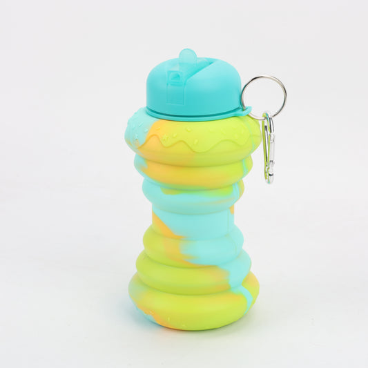BOTELLA PLEGABLE DE SILICONA | VERDE AMARILLO