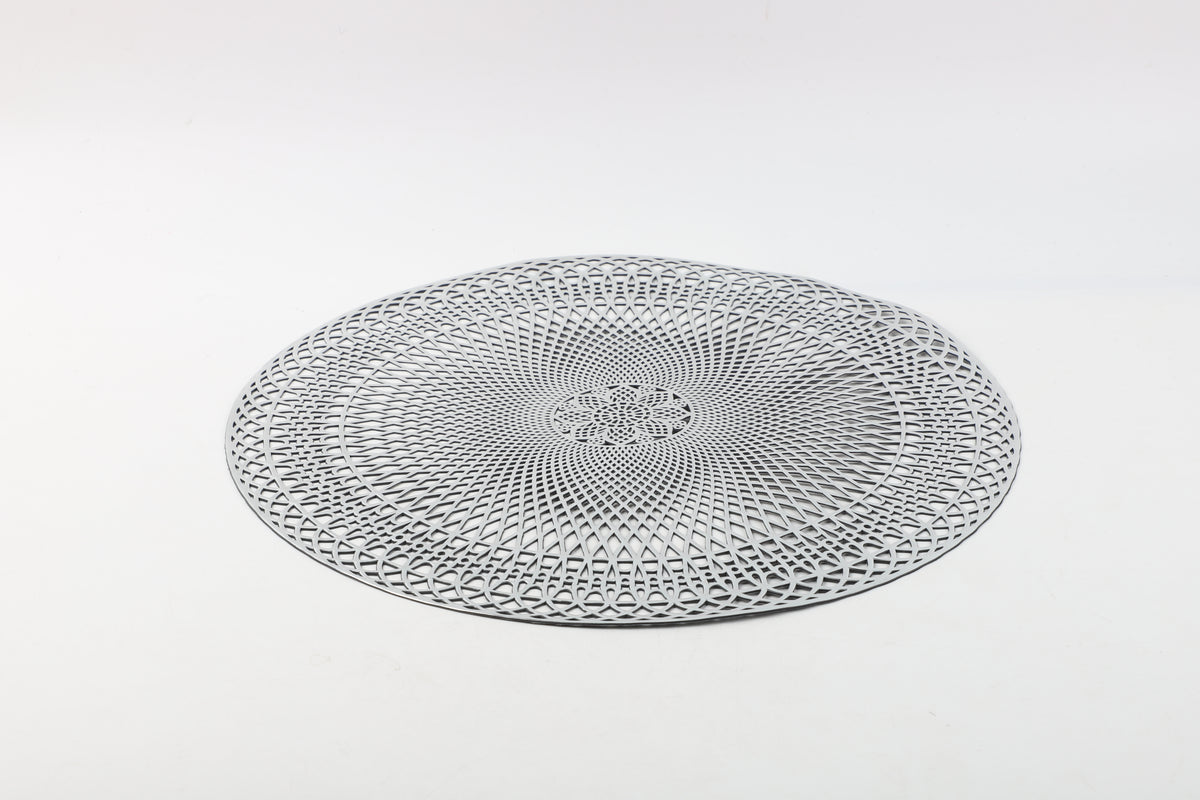 Set x5 Individuales Redondo Plateado