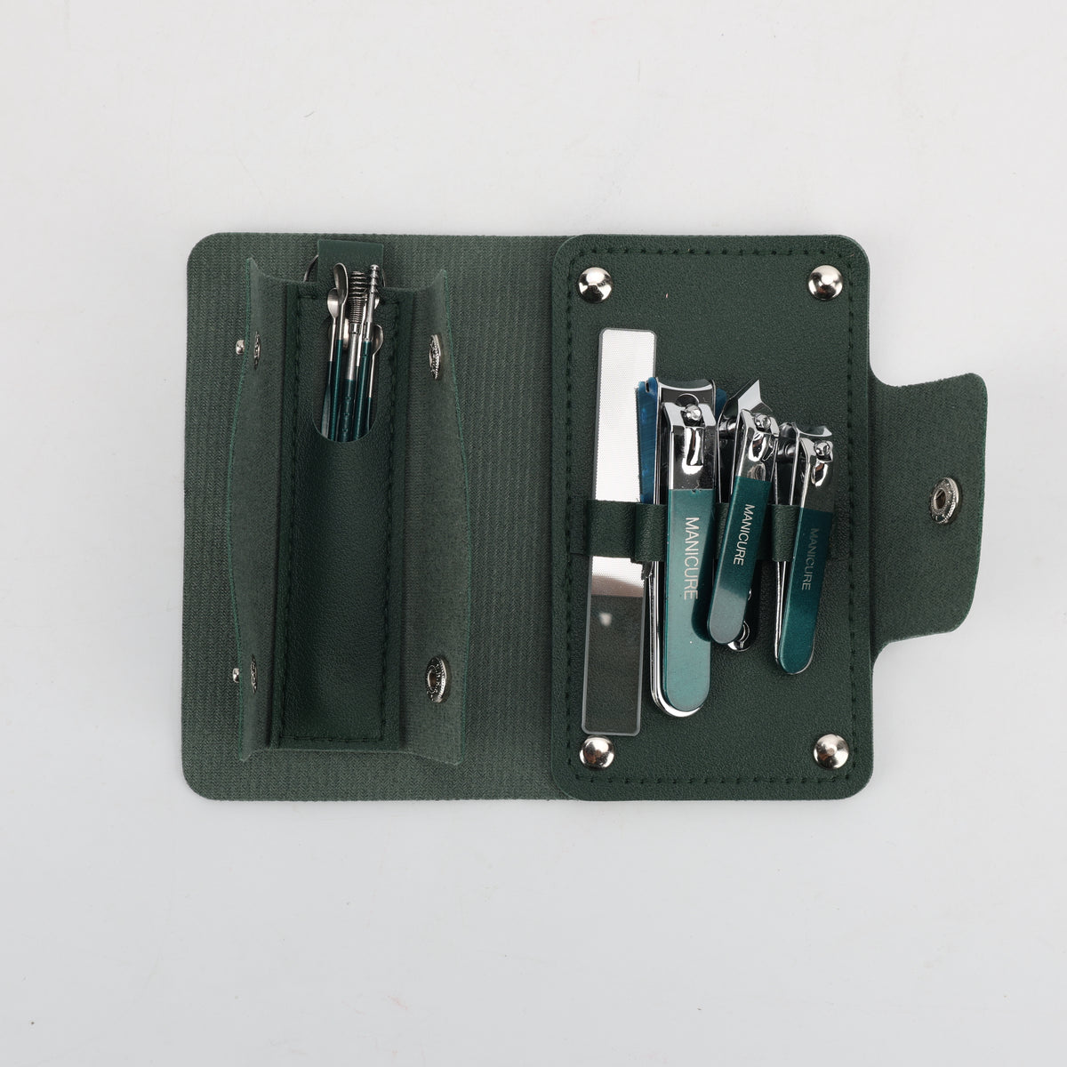 SET DE MANICURA Y PEDICURA DE 10 PIEZAS COLOR VERDE