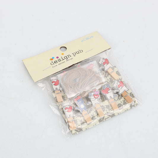 SET DE 10 PINZAS GATITO CORAZON