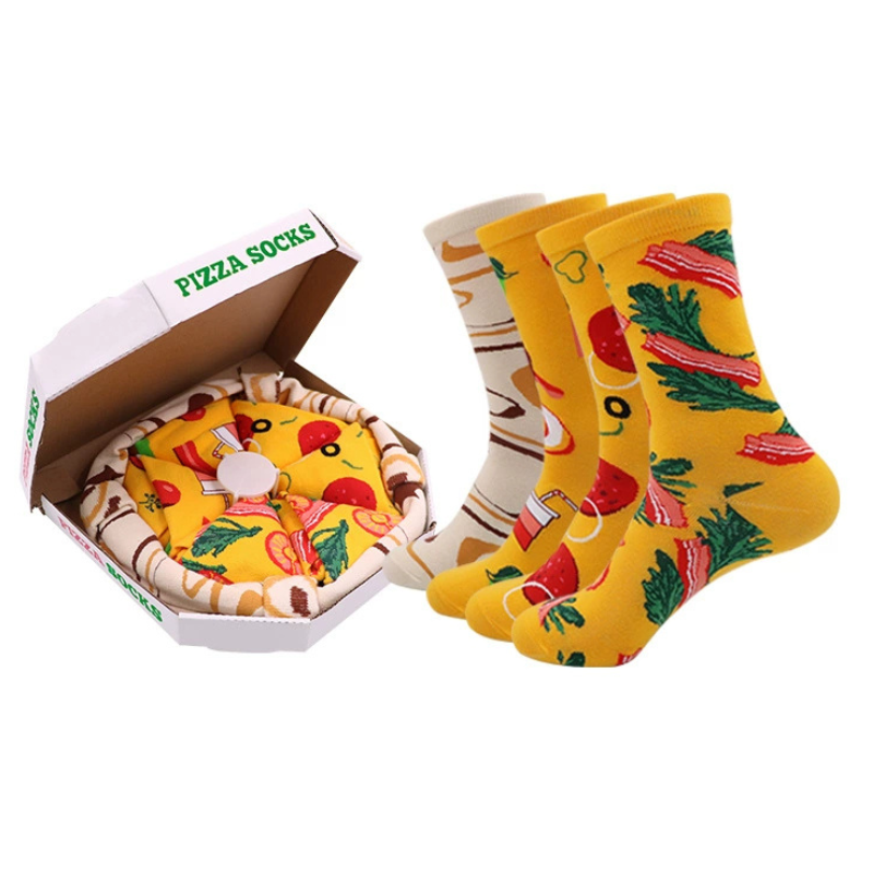 Caja x4 Medias Diseño Variado de Pizza