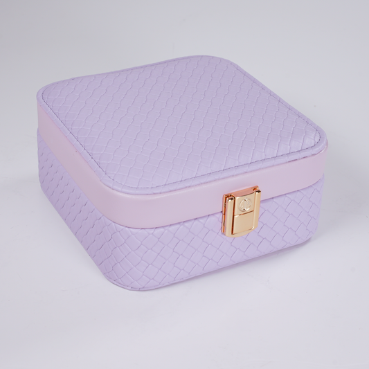 Joyero Cuadrado con Cuatro Divisiones | Lila