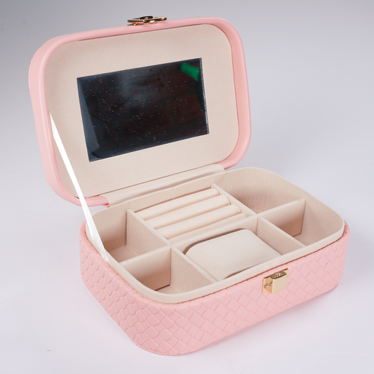 Joyero Rectangular con Seis Divisiones | Rosado