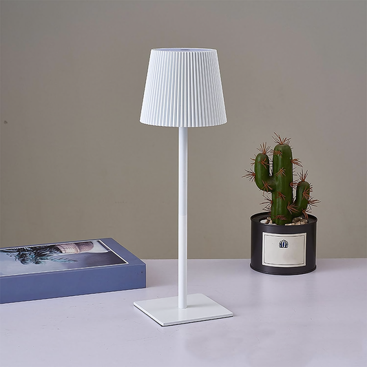 Lámpara de Mesa Inalámbrica a Rayas Base Cuadrada