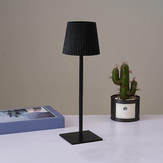 Lámpara de Mesa Inalámbrica a Rayas Base Cuadrada