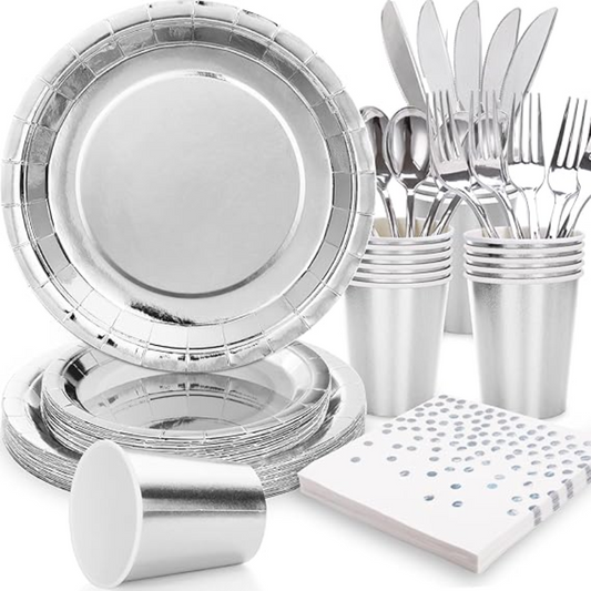 Set de Vajilla Descartable 80 Piezas