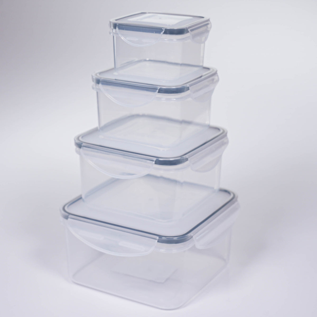 SET DE 4 CONTENEDORES CUADRADOS TRANSPARENTE