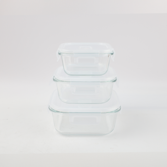 Set x 3 Contenedores Cuadrados de Alimentos