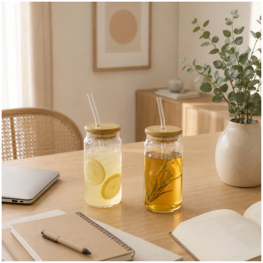 Vaso de Vidrio con Sorbete de 500 ml