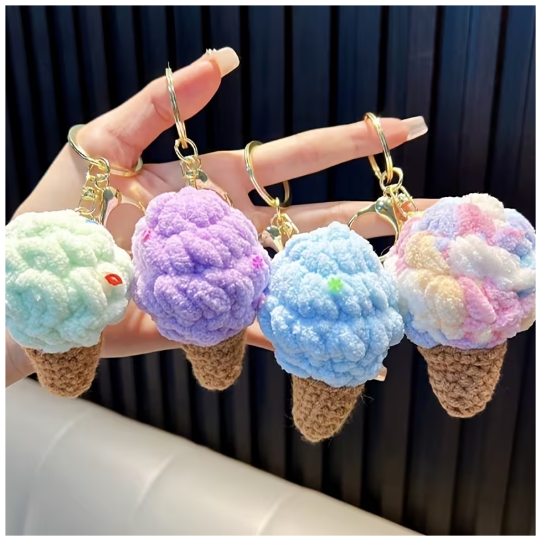 Llavero Kawai de Helado Multicolor