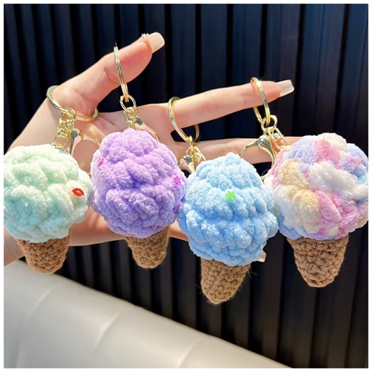 Llavero Kawai de Helado Rosa