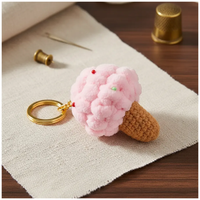 Llavero Kawai de Helado Rosa