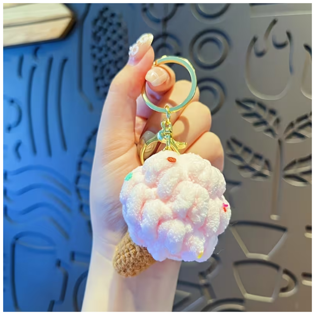 Llavero Kawai de Helado Rosa