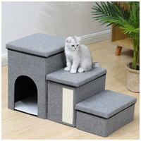 Casa de Mascota Gatos Escalones Plegable 3 Niveles
