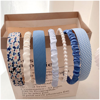Set x6 Vinchas Mujer Tonos Azules