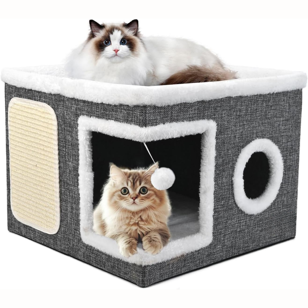 Casa de Gato con Pompom 39 x 39 x 32 cm